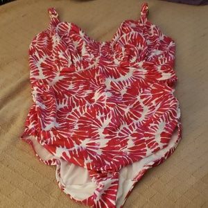 One piece built in bra bathing suit.